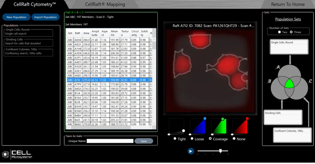 Phänotypisierung in der CellRaft Cytometry Software Bildgestützte Phänotypisierung in der CellRaft Cytometry Software