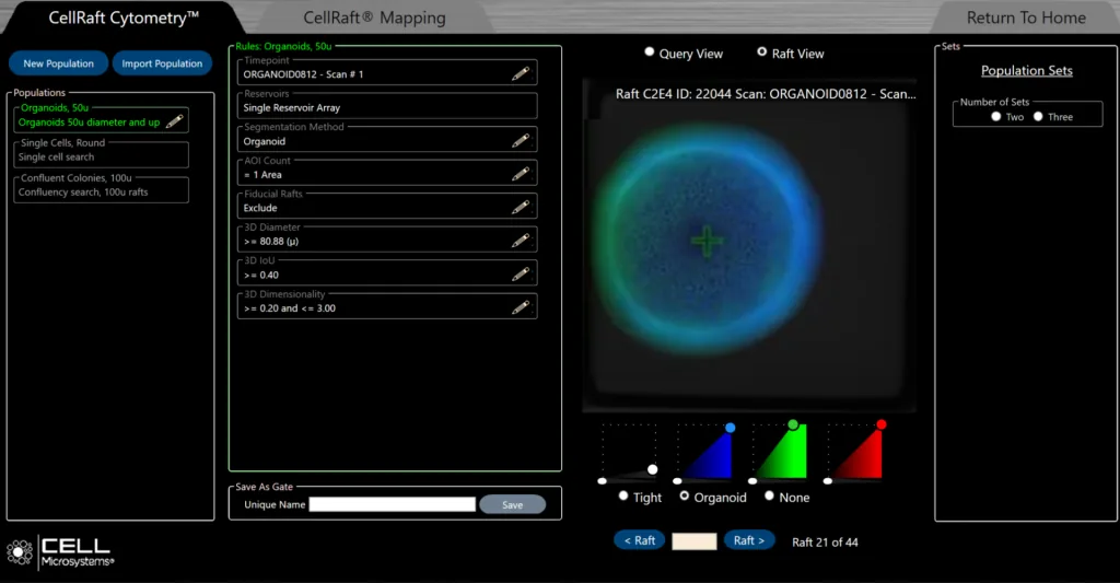 Lebendfärbung in der CellRaft Cytometry Software Lebendfärbung in der CellRaft Cytometry Software