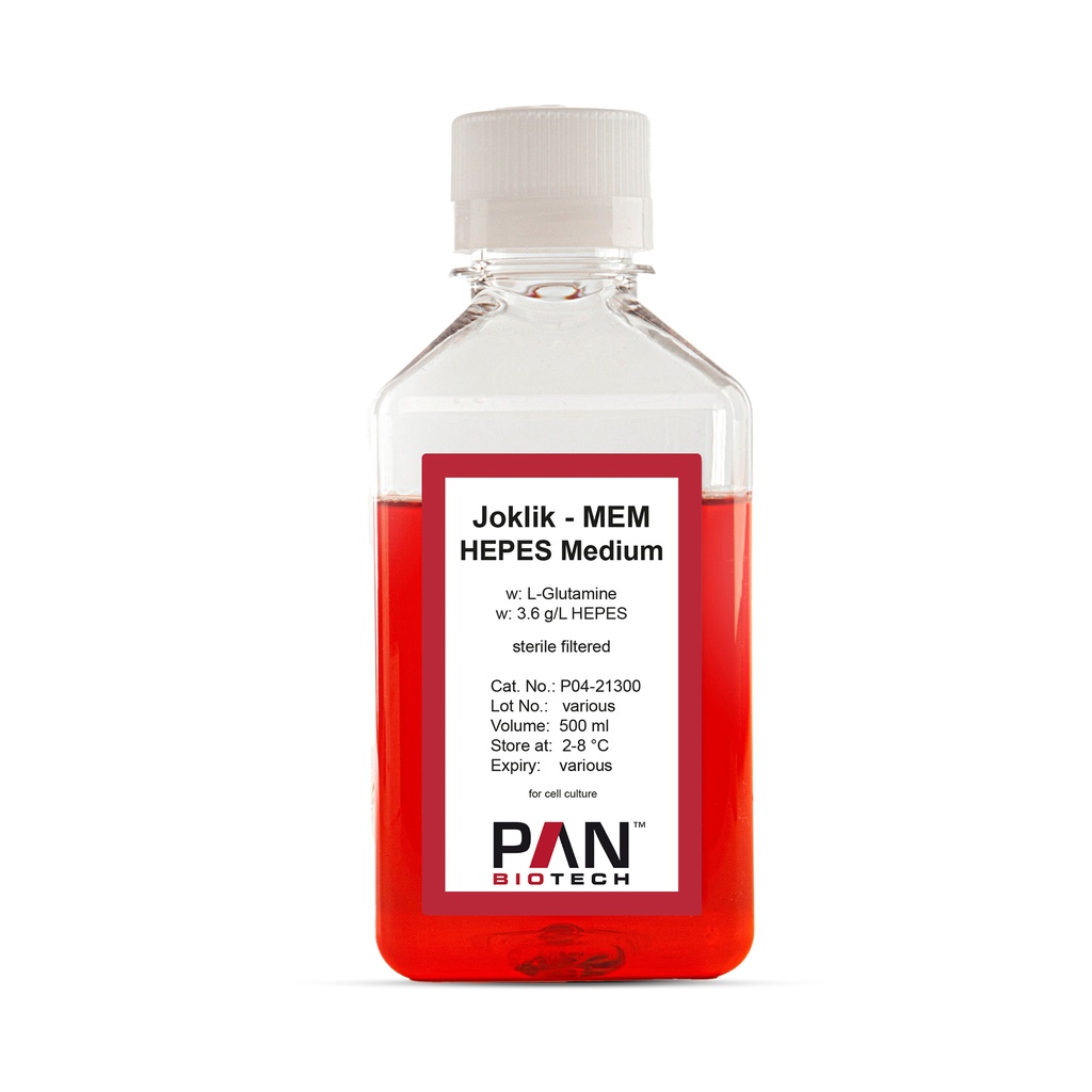 Joklik-MEM, HEPES Medium, w: L-Glutamine, w: 3.6 g/L HEPES, 500 ml