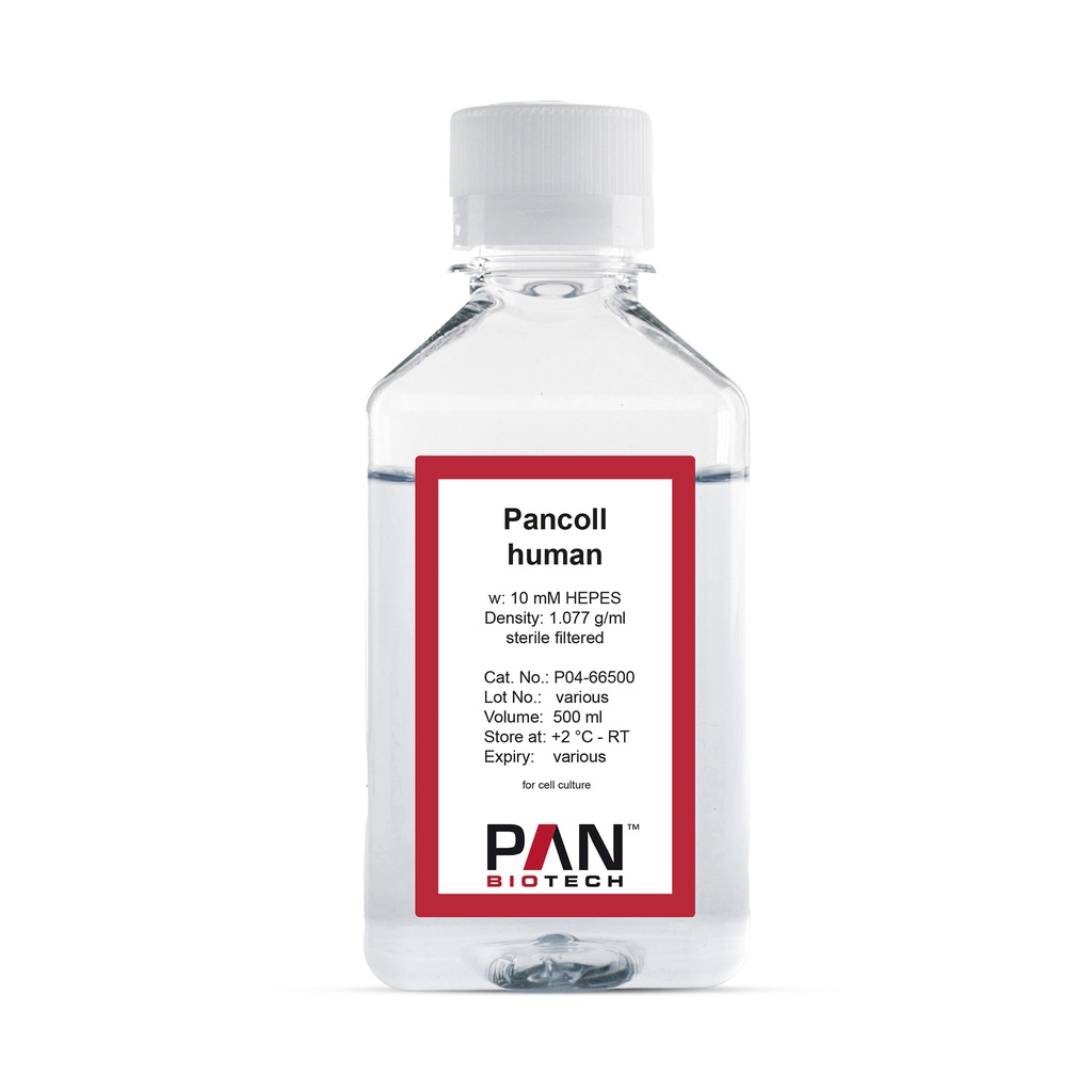 Pancoll human, w: 10mM HEPES, Density: 1.077 g/ml, 500 ml