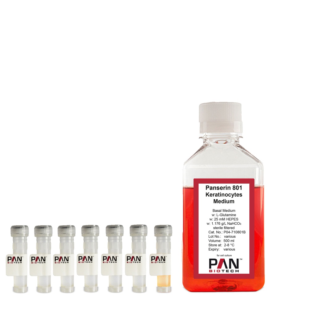 Panserin 801, Serum-free medium for human Keratinocytes, w: 6 Supplements, 500 ml