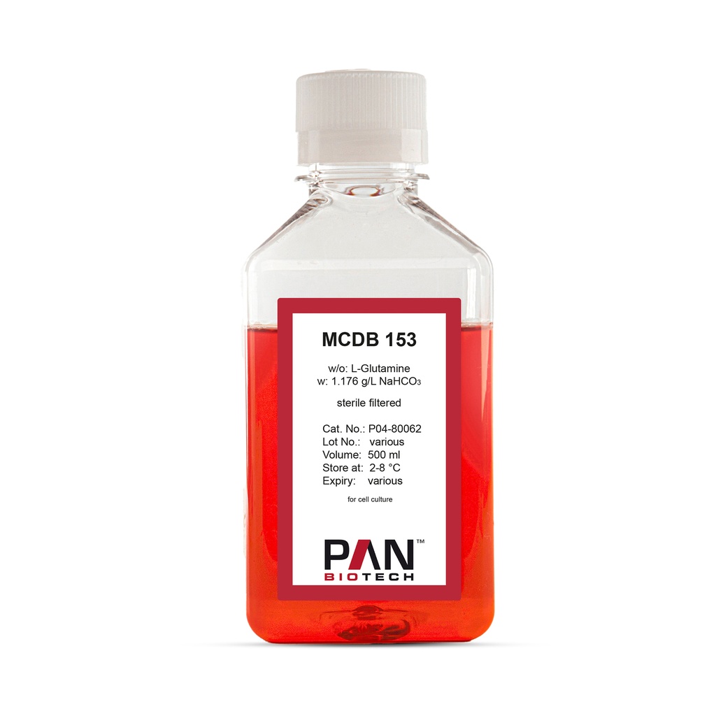 MCDB 153, w/o: L-Glutamine, w: 1.176 g/L NaHCO3, 500 ml