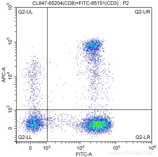 [CL647-65204-100TESTS] CoraLite®647 Anti-Human CD8 (UCHT4)