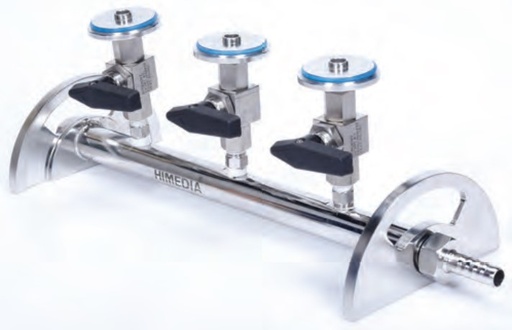 [SF85A1-1NO] S.S. Sterility Test Manifold System With 3 Station without holders, Filter head: Detachable,  screw with holder