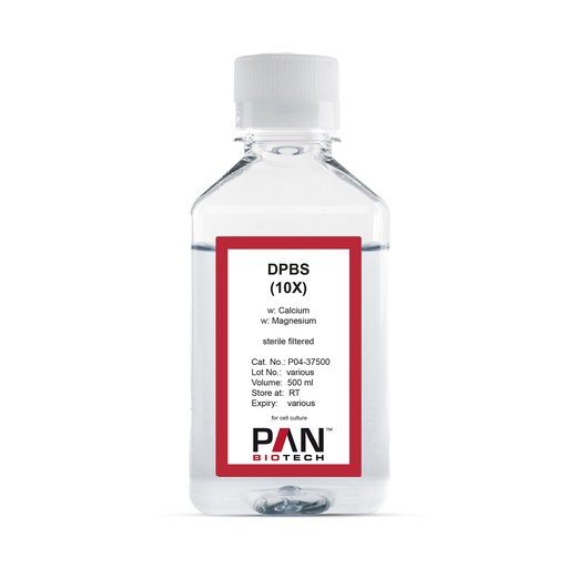 [P04-37500] DPBS, (10x) w: Ca and Mg, 500 ml