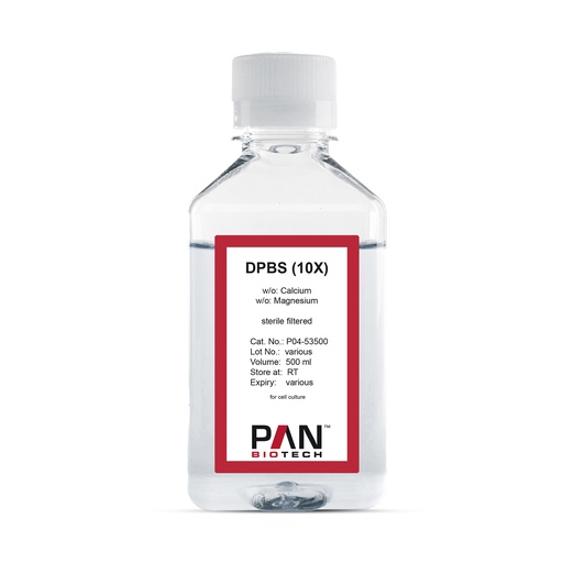[P04-53500] DPBS, (10x) w/o: Ca and Mg, 500 ml