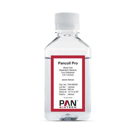 [P04-60505] Pancoll Pro, Blood Cell Separation Medium, Low Endotoxin (<0,1 EU/ml), 500 ml