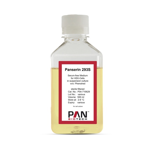 [P04-710629] Panserin 293S, Serum-free medium for HEK-Cells in suspension culture, w/o: Phenol red, 500 ml