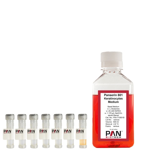 [P04-710801K] Panserin 801, Serum-free medium for human Keratinocytes, w: 6 Supplements, 500 ml
