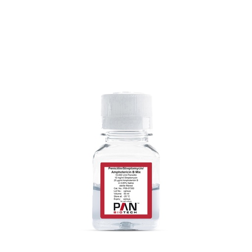 [P06-07350] Penicillin-Streptomycin-Amphotericin B Mix, 10.000 U/ml Penicillin, 10 mg/ml Streptomycin, 25µg/ml Amphotericin B in 0,85% Saline, 50 ml